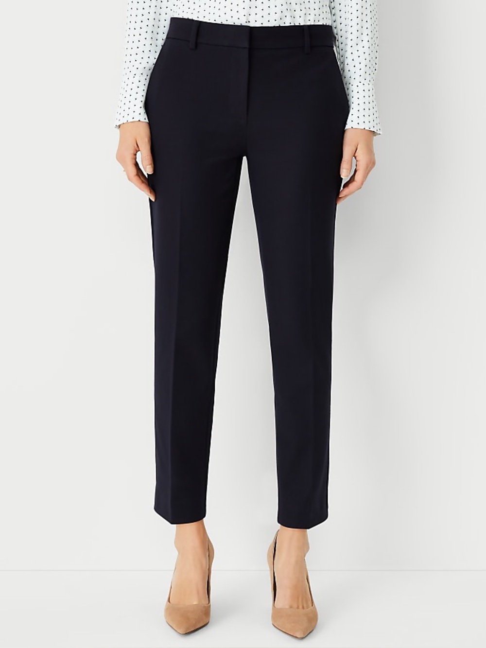 Ann Taylor The Tall Eva Ankle Pant - Curvy Fit in Black 12T Tall Cotton Classic